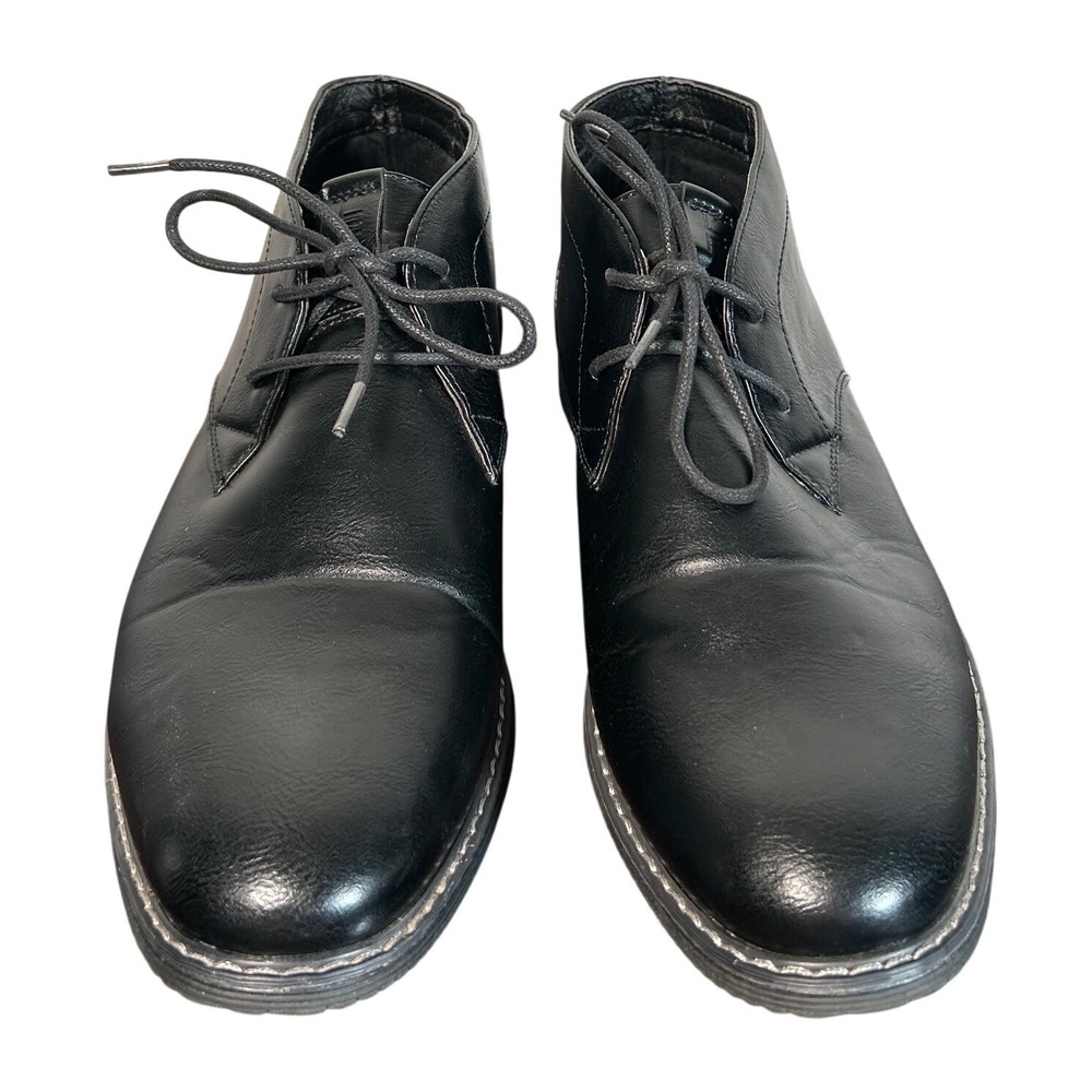 London Fog Mens Blackburn Boots Black Chukka Lace Up Memory Foam Size 10M